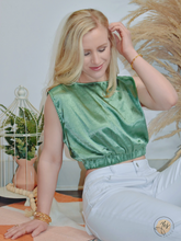 Load image into Gallery viewer, Guessing Game | Sleeveless Crop Top - Jade
