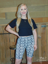 Load image into Gallery viewer, Anaconda Ann | Snakeskin Print Biker Shorts
