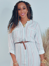 Load image into Gallery viewer, Seaside | Button Down Stripped Maxi Dress
